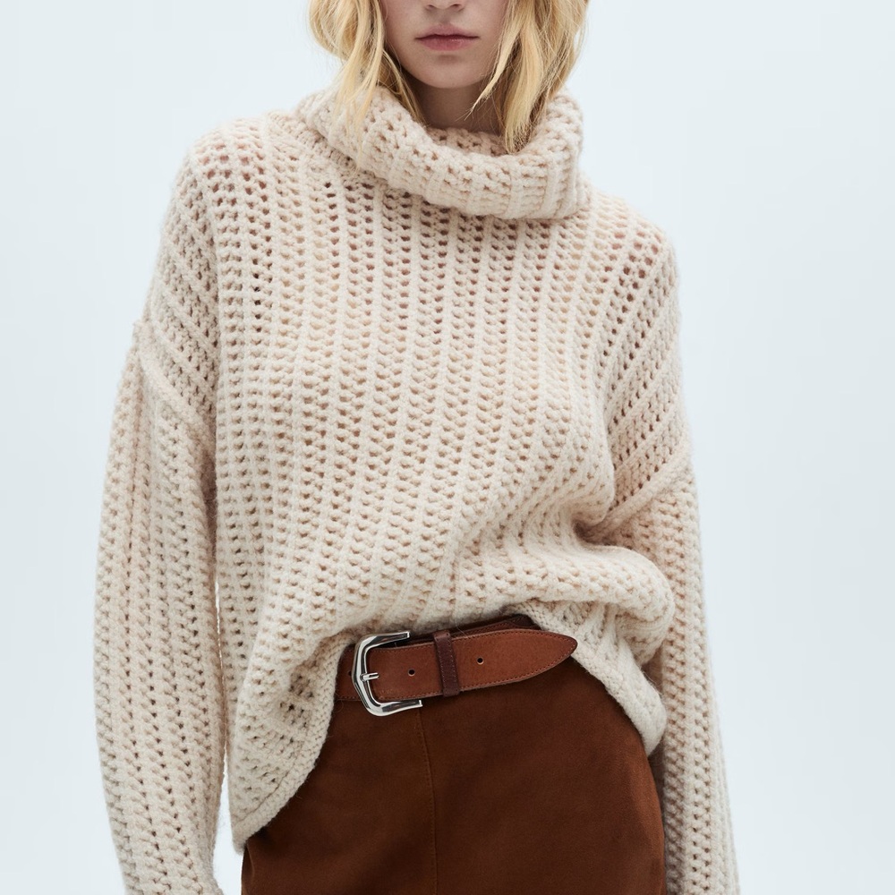 Mango Open Knit Sweater